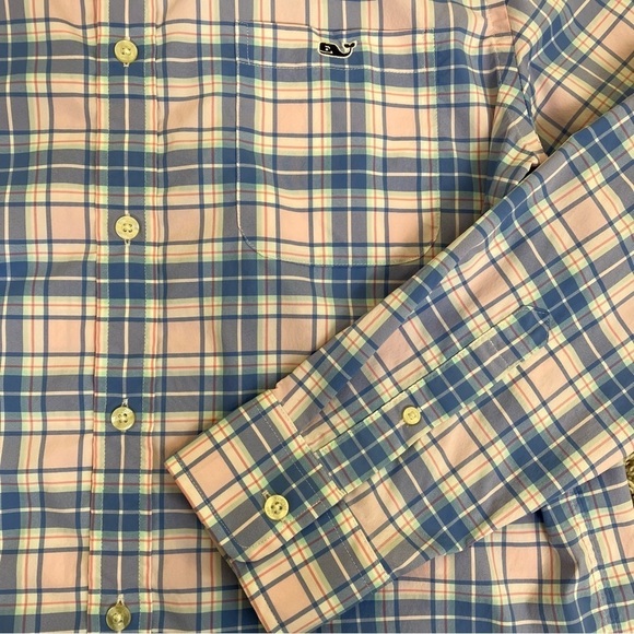 Vineyard Vines Tartan Plaid Classic Fit Tucker Shirt Performance Fabric Preppy M - Picture 9 of 15